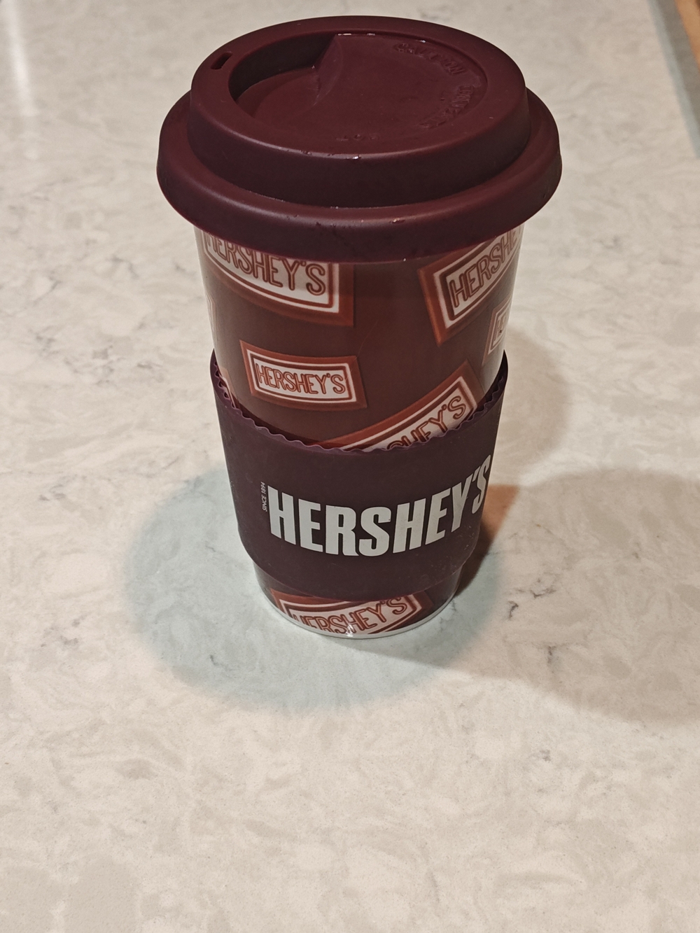 Maroon Reusable Travel Mug with Silicone Sleeve